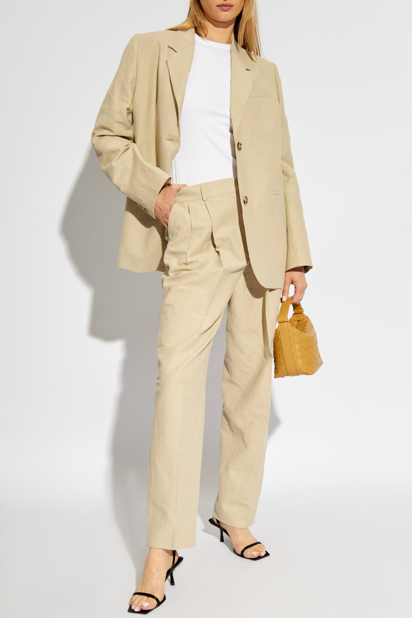 Beige Creased Trousers TOTEME - Vitkac GB